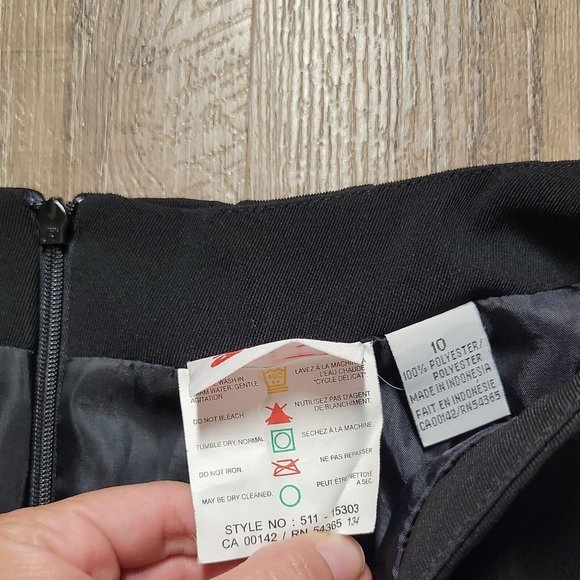 Alia Classy Skirt ~ Sz 10 ~ Black ~ Knee Length ~ Zips in back ~ Lined - Picture 3 of 4